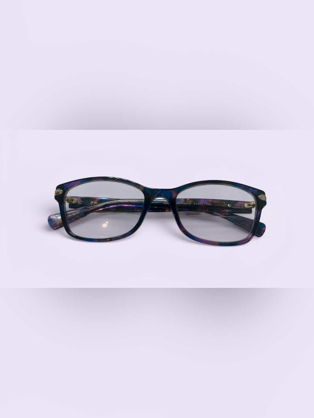 Coach Women's Blue-Purple Tortoiseshell Eyeglass Frames